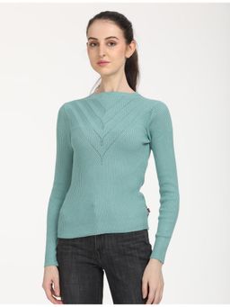 Levi's - Womens Self Design Turquoise Sweater