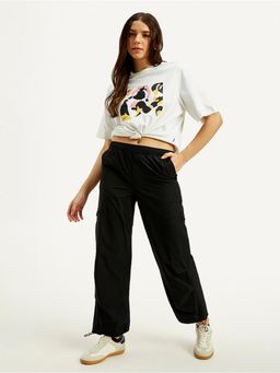 Levi's - Womens Mid Rise Black Loose Fit Trousers