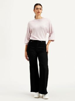 Levi's - Womens High Rise Ribcage Bottom Black Jeans