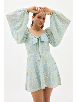 Virgio - Anviti Flowing Tie-Up Metallic Viscose Dress