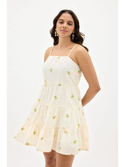 Virgio - Nika Breathable Cotton Slub Embroidery Dress