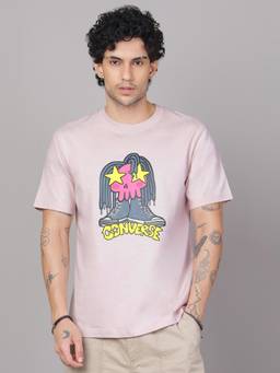 Converse - Unisex Mauve Star Eye Graphic Cotton T-Shirt