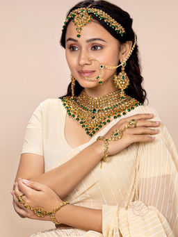 Peora - American Diamond Jodha Akbar Bridal Set