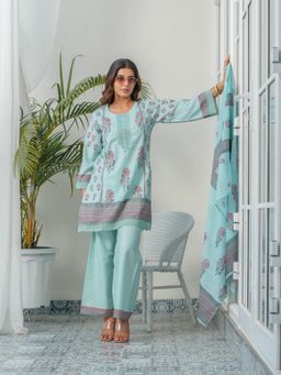Gahan - Floral Printed & Embroidered Kurta & Pant with Dupatta