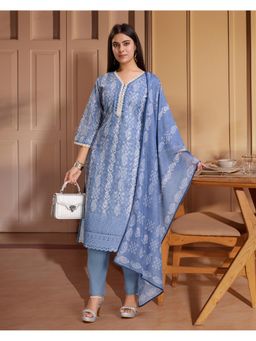 Gahan - Printed Pure Cotton Kurta & Pant with Dupatta