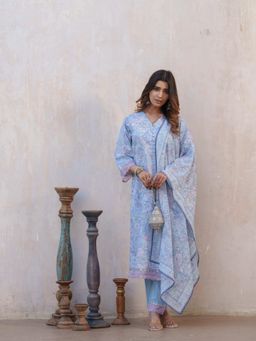 Gahan - Floral Printed Kurta & Pant with Dupatta