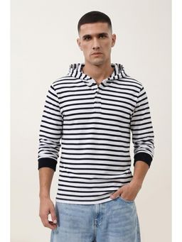 GRITSTONES - White Stripes Cotton Regular Fit T-Shirt