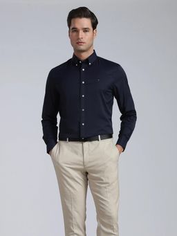 Tommy Hilfiger - Blue Solid Nylon Regular Fit Shirt