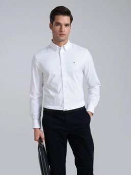 Tommy Hilfiger - White Solid Nylon Regular Fit Shirt