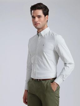 Tommy Hilfiger - Green Stripes Nylon Regular Fit Shirt
