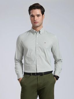 Tommy Hilfiger - Green Checks Nylon Regular Fit Shirt