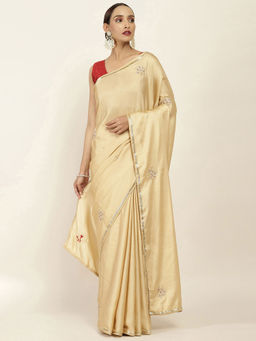 Soch - Embellished Crepe Saree with Unstitched Blouse