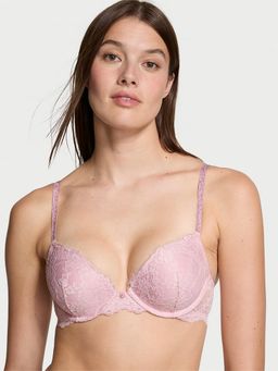 Victoria's Secret - Dream Angels Twinkle Strap Lace Push-Up Bra Pink