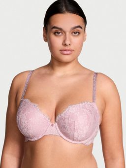 Victoria's Secret - Dream Angels Twinkle Strap Lace Classic-Coverage Demi Bra Pink