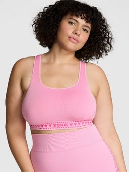 Victoria's Secret - PINK Seamless Hearts Square-Neck Longline Sports Bra