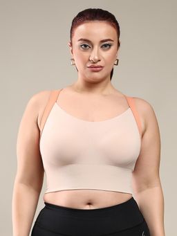 BRACHY - Peach Women Full Coverage Sports Bra.