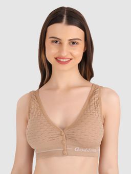BRACHY - Beige Womens Full Coverage Nursing Maternity Feeding Bra