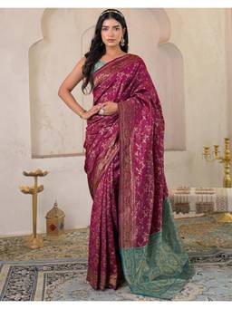 SATRANI - Magenta Weaving Silk Saree