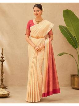 SATRANI - Off-White Weaving Silk Saree