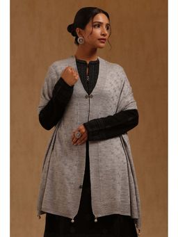 Soch - Womens Grey Acrylic Knitted Shawl