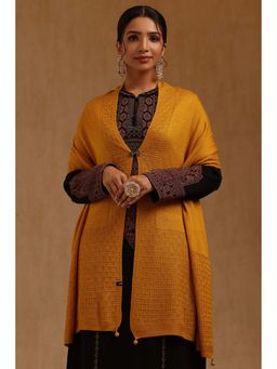 Soch - Womens Mustard Acrylic Knitted Shawl