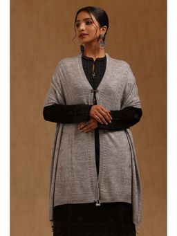 Soch - Womens Grey Acrylic Embellished Shawl