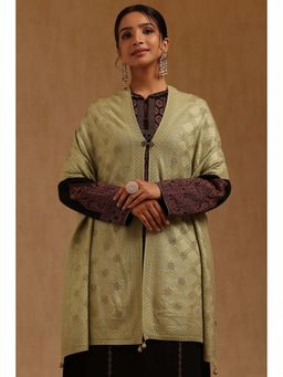 Soch - Womens Olive Acrylic Knitted Shawl