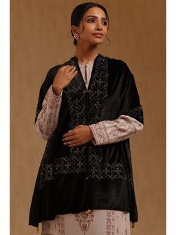 Soch - Womens Black Velvet Shawl