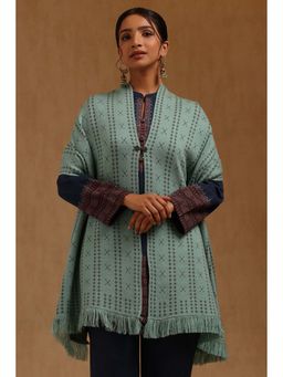 Soch - Womens Turquoise Blue Acrylic Knitted Shawl