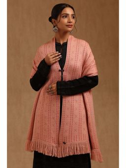 Soch - Womens Peach Acrylic Knitted Shawl