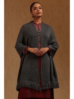 Soch - Womens Grey Acrylic Knitted Shawl