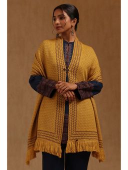 Soch - Womens Mustard Acrylic Knitted Shawl
