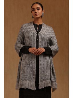Soch - Womens Grey Acrylic Knitted Shawl