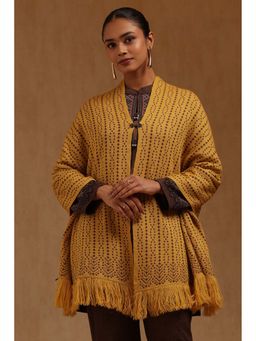 Soch - Womens Mustard Acrylic Knitted Shawl