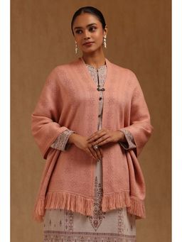 Soch - Womens Peach Acrylic Knitted Shawl
