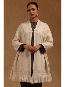 Soch - Womens Off White Acrylic Knitted Shawl