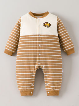 Hopscotch - Brown Lion Stripes Romper
