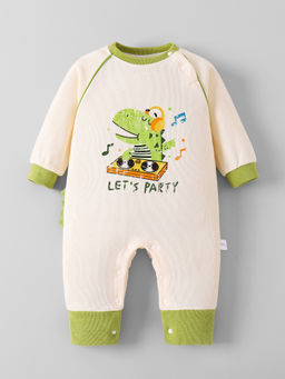Hopscotch - Beige Dino Graphic Romper