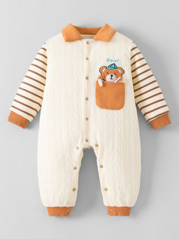 Hopscotch - Cream Teddy Applique Romper