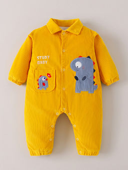 Hopscotch - Yellow Dino Textured Romper