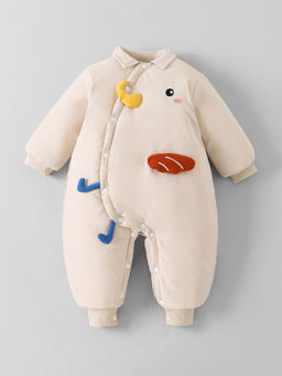 Hopscotch - Beige Animal Applique Romper