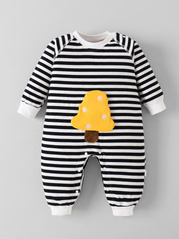 Hopscotch - Black Mushroom Applique Romper