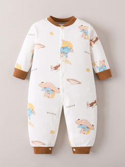 Hopscotch - White Teddy Cotton Romper