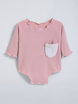 Hopscotch - Pink Textured Ear Applique Bodysuit