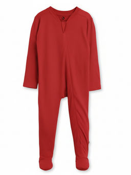 Cocoon Care - Brick Red Solid Full Sleeves Baby Sleepsuit