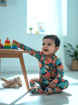 Cocoon Care - Multi-Color Printed Full Sleeves Baby Sleepsuit