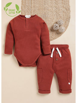 Cot & Candy - Organic Red Bodysuit with Pant