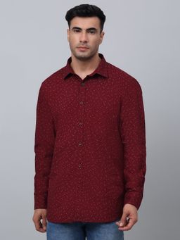 Cantabil - Men Maroon Casual Shirt