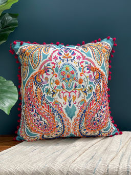 AME - decorative cushion cover, Maximalist Eclectic Folk - 18x18