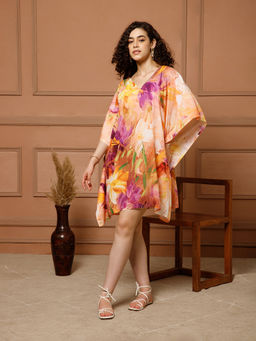 Aditi Wasan - V-Neck Cotton Mini Kaftan Dress